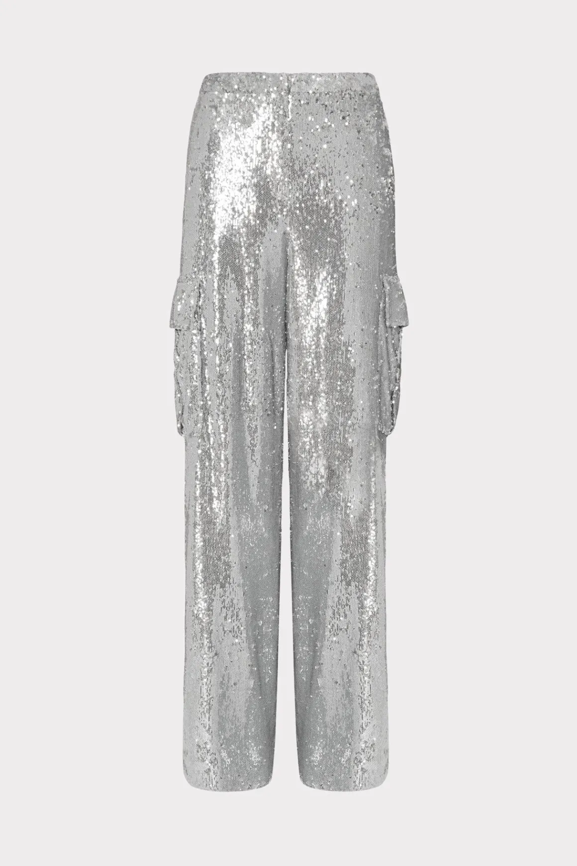 MILLY Matching Sets-Saison Sequins Cargo Pants Silver