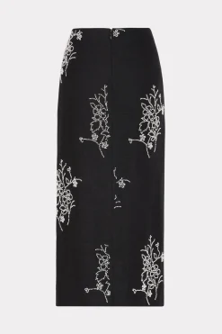 MILLY Matching Sets-Santanna Beaded Embroidery Skirt Black