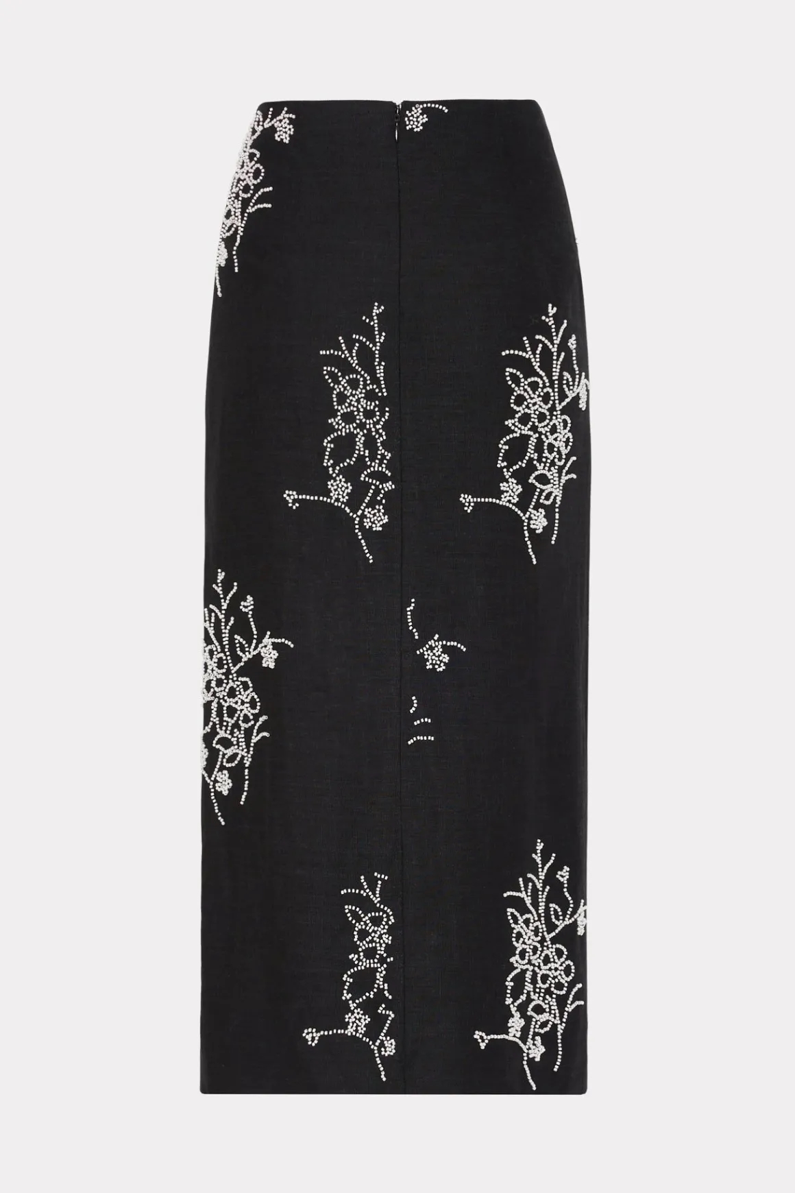 MILLY Skirts-Santanna Beaded Embroidery Skirt Black