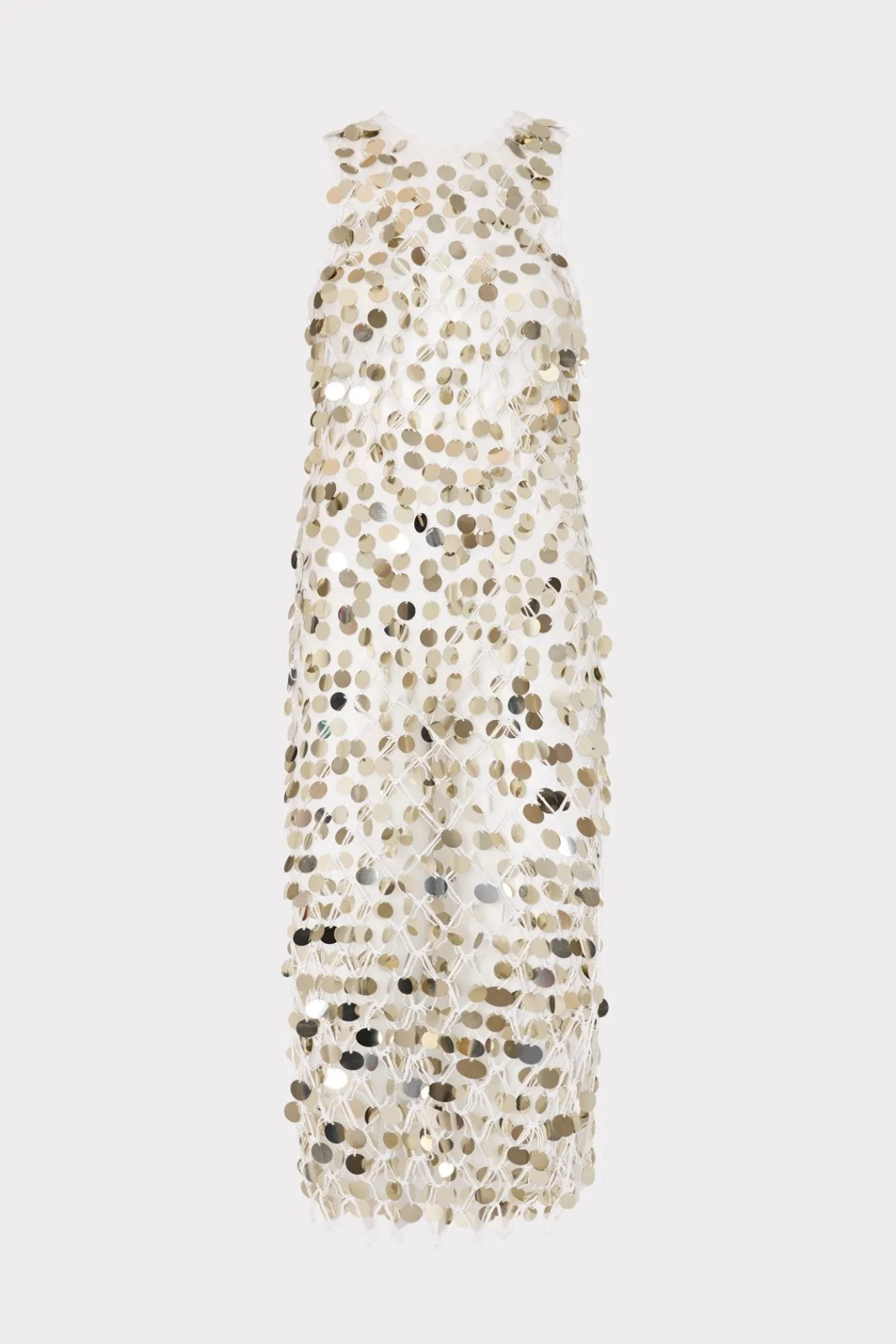 MILLY Jumpsuits & Rompers-Sequin Crochet Midi Dress Ecru