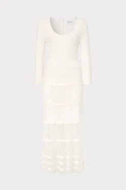 MILLY Sweaters & Knits-Sheer Knit Fit And Flare Dress Ecru