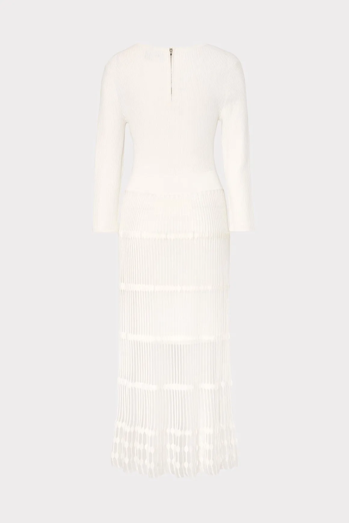 MILLY Sweaters & Knits-Sheer Knit Fit And Flare Dress Ecru