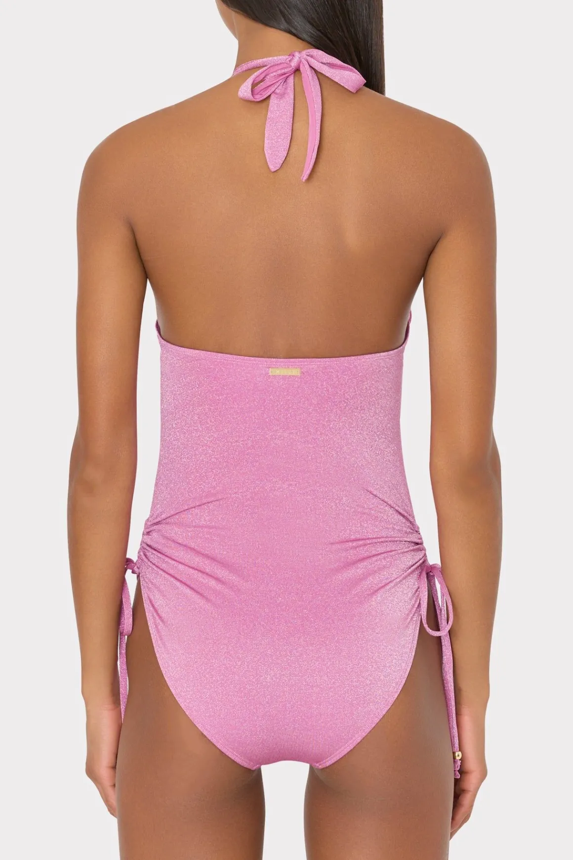MILLY Jumpsuits & Rompers-Shimmer Halter One Piece Pink