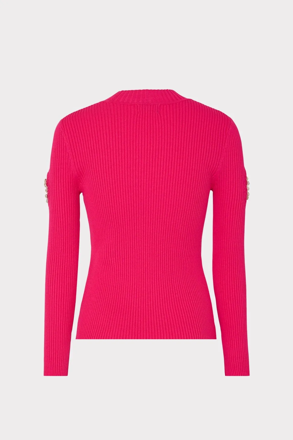 MILLY Tops-Shoulder Cut Out Knit Mock Neck Milly Pink
