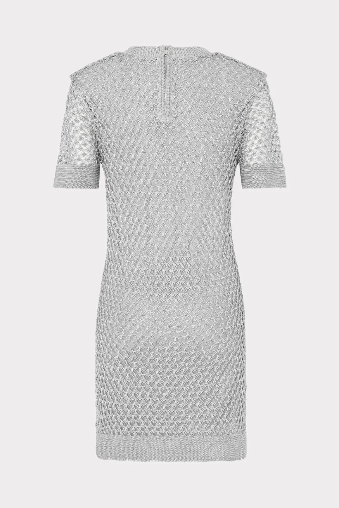 MILLY Sweaters & Knits-Sinclair Metallic Mesh Mini Dress Silver