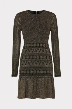 MILLY Sweaters & Knits-Solene Metallic Ruffle Mini Dress Gold