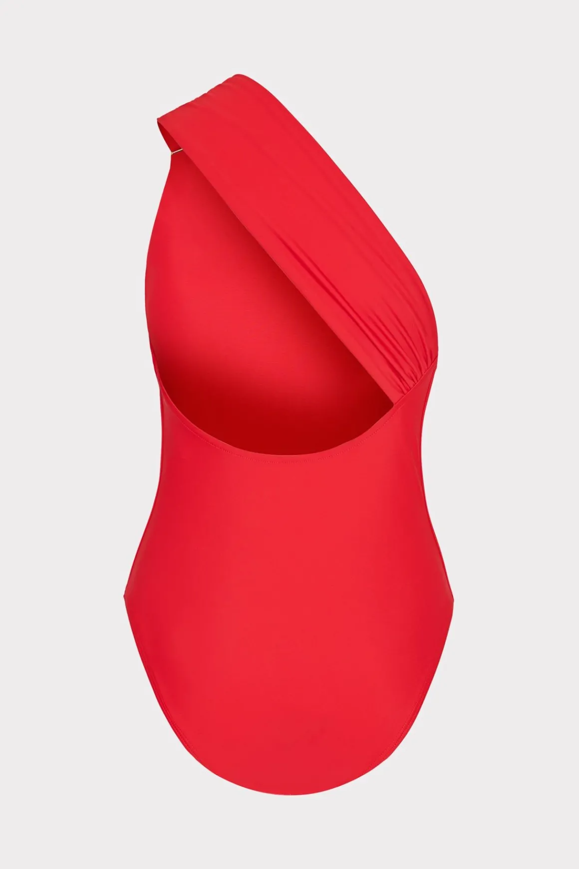 MILLY One Piece Swimsuits-Solid Carvico Vita One Shoulder One Piece Red
