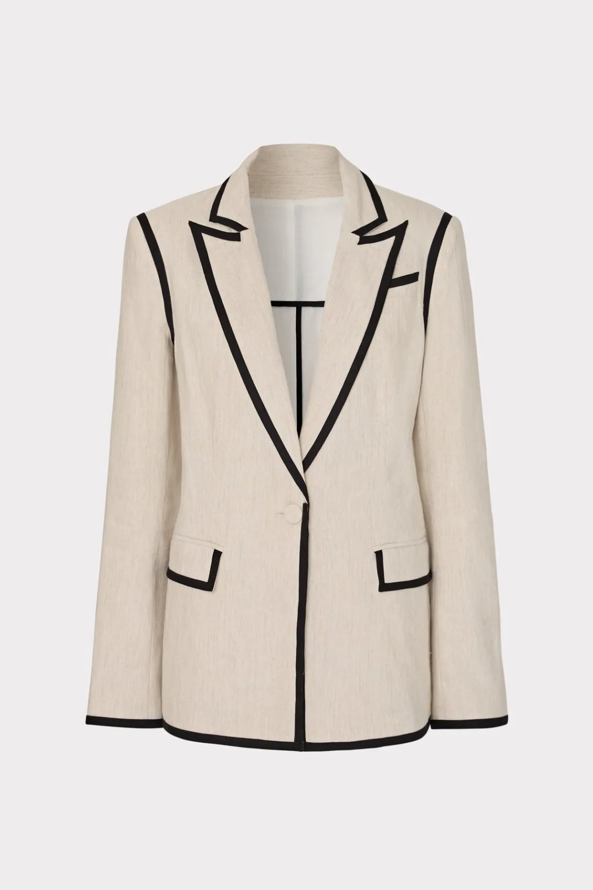 MILLY Matching Sets-Solid Linen Jacket Natural