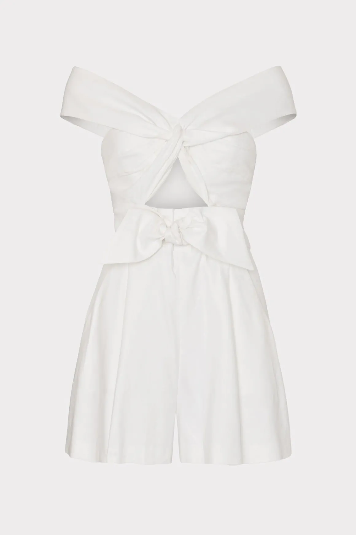 MILLY Day Dresses-Solid Linen Romper White