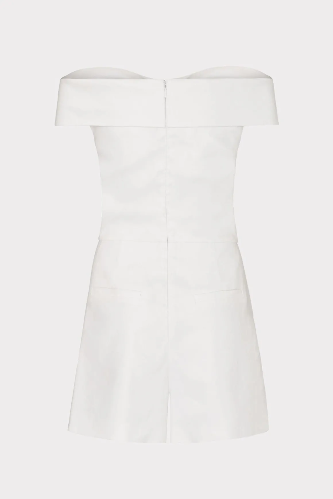 MILLY Day Dresses-Solid Linen Romper White