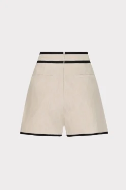 MILLY Jumpsuits & Rompers-Solid Linen Shorts Natural