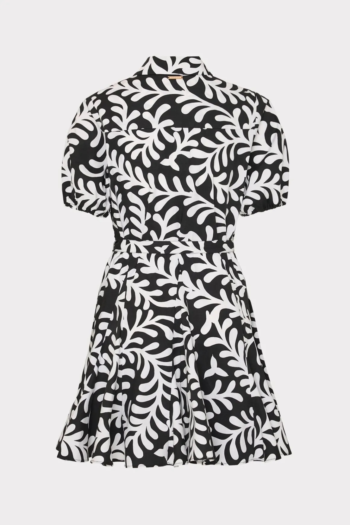 MILLY Mini Dresses-Spanish Vine Poplin Mini Dress Black/White