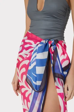 MILLY Jumpsuits & Rompers-Spanish Vine Zebra Sarong Multi