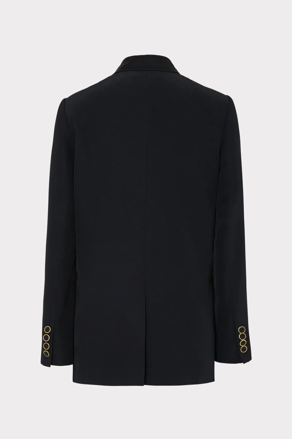 MILLY Coats & Jackets-Stacy Hammered Satin Blazer Black