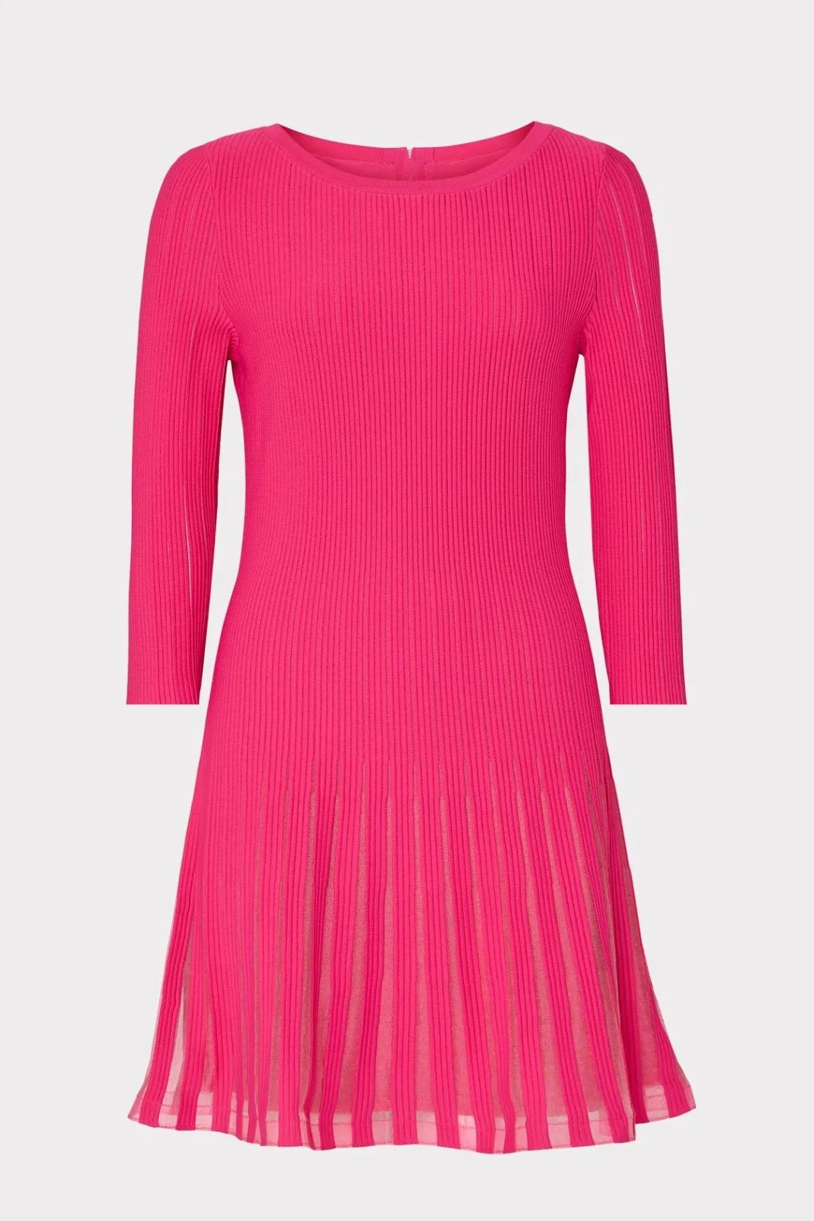 MILLY Knit Dresses-Tabitha Sheer Godet Mini Dress Milly Pink