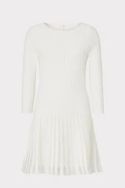 MILLY Sweaters & Knits-Tabitha Sheer Godet Mini Dress Ecru