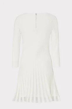 MILLY Sweaters & Knits-Tabitha Sheer Godet Mini Dress Ecru