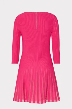 MILLY Mini Dresses-Tabitha Sheer Godet Mini Dress Milly Pink