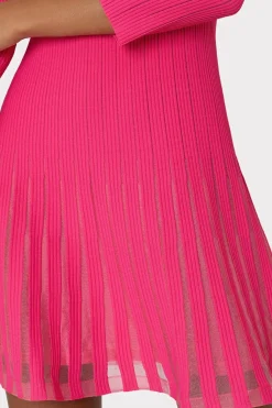 MILLY Pink Dresses-Tabitha Sheer Godet Mini Dress Milly Pink