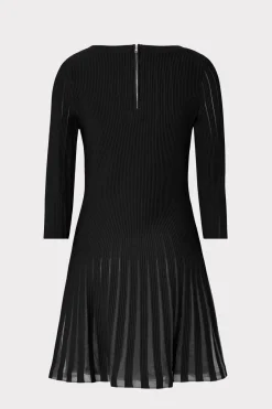 MILLY Sweaters & Knits-Tabitha Sheer Godet Mini Dress Black