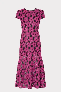 MILLY Jumpsuits & Rompers-Tahlia Tulle Embroidery Dress Pink/Black