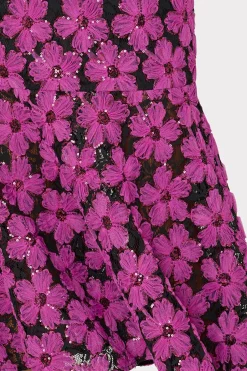 MILLY Pink Dresses-Tahlia Tulle Embroidery Dress Pink/Black