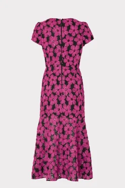 MILLY Pink Dresses-Tahlia Tulle Embroidery Dress Pink/Black