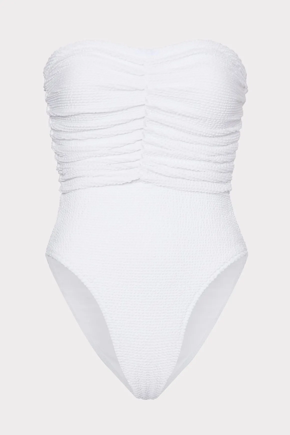 MILLY Jumpsuits & Rompers-Textured Ruched One Piece White