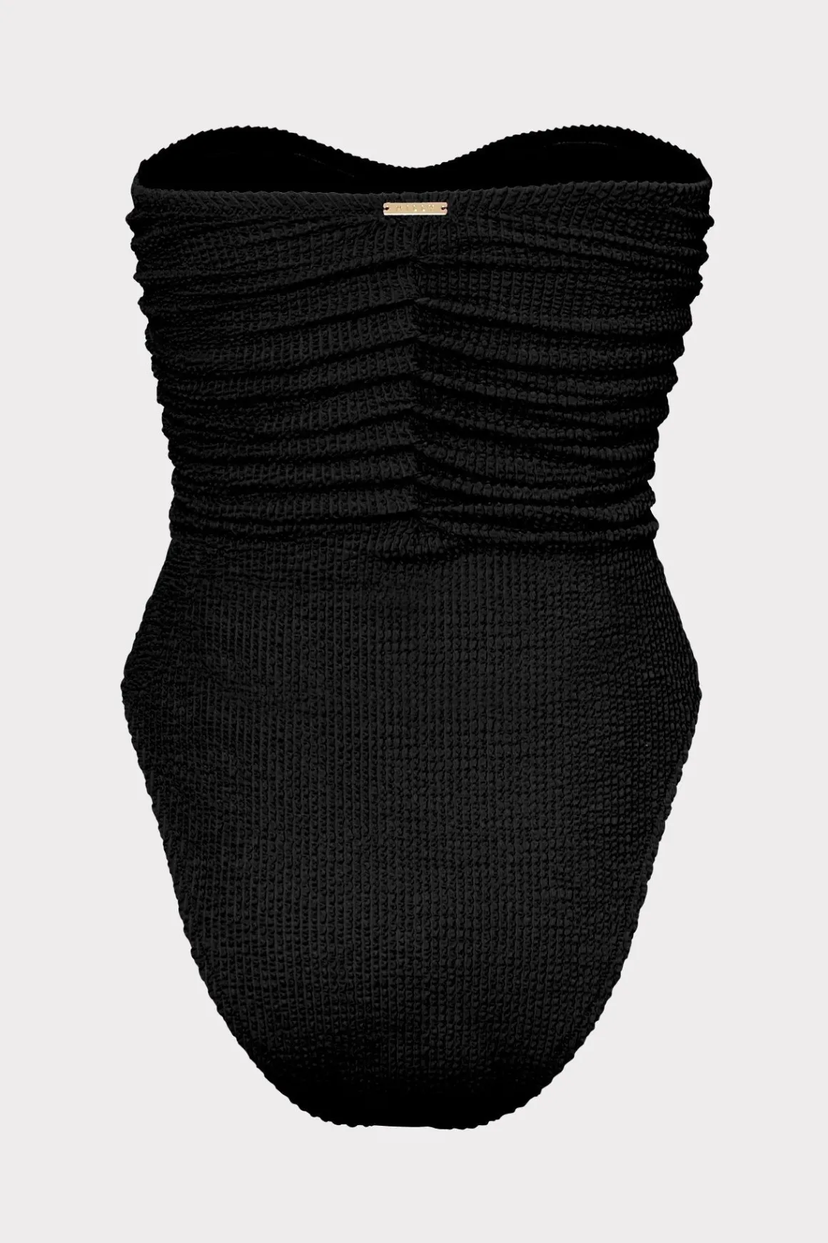 MILLY One Piece Swimsuits-Textured Ruched One Piece Black