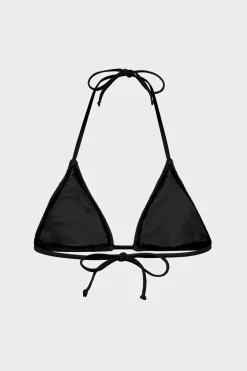 MILLY Jumpsuits & Rompers-Textured Triangle Bikini Top Black