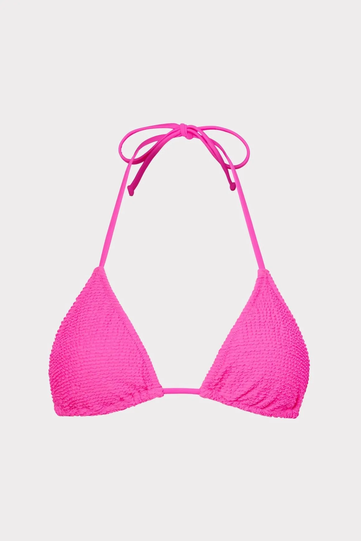 MILLY Jumpsuits & Rompers-Textured Triangle Bikini Top Neon Pink