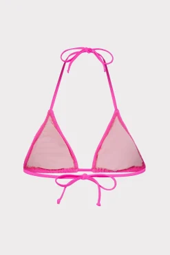 MILLY Jumpsuits & Rompers-Textured Triangle Bikini Top Neon Pink