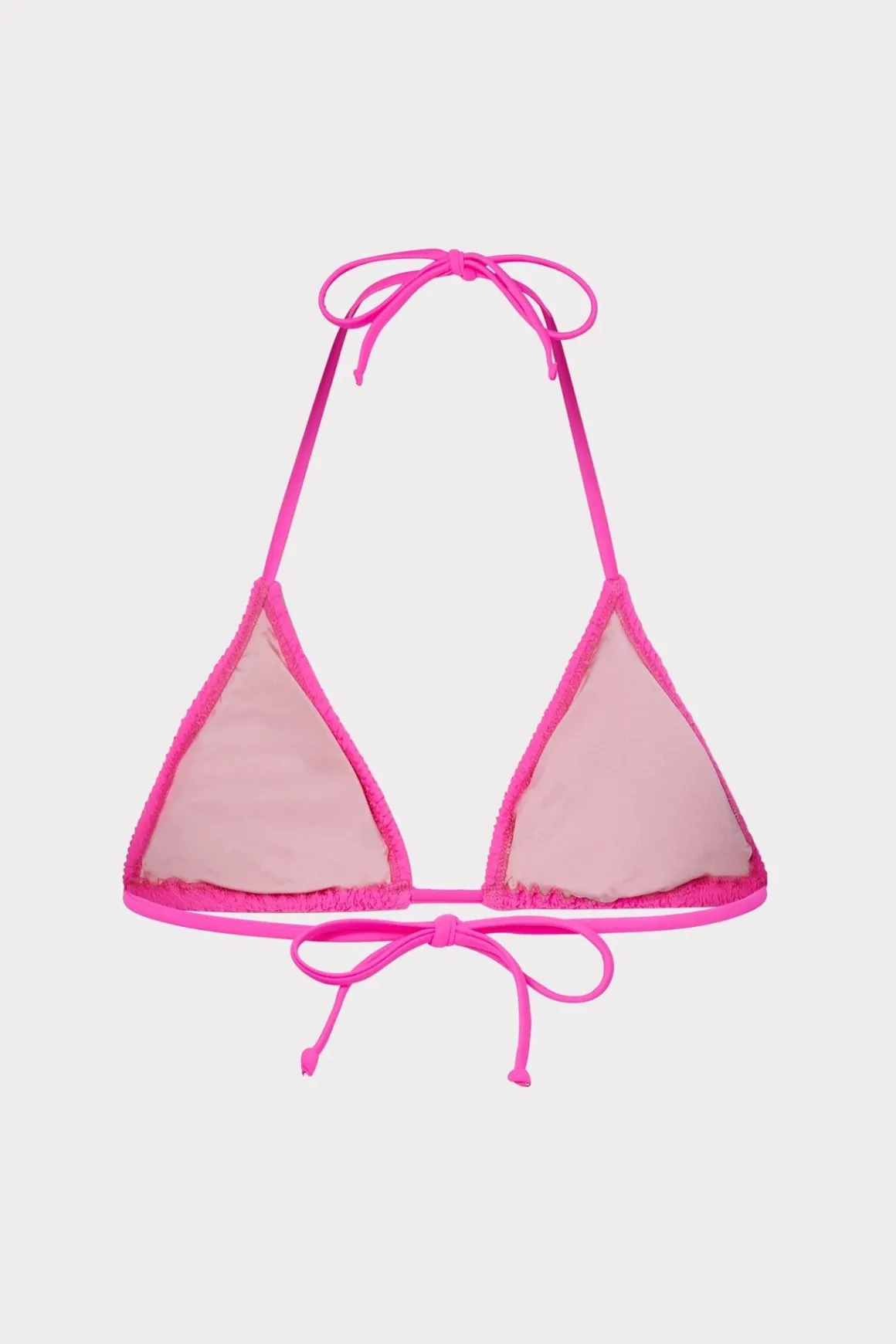 MILLY Jumpsuits & Rompers-Textured Triangle Bikini Top Neon Pink