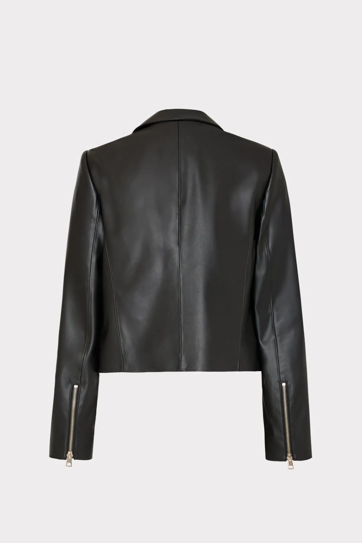 MILLY Blazers-Thompson Vegan Leather Blazer Black