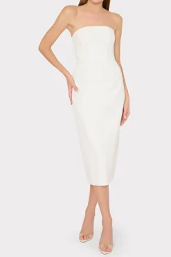 MILLY White Dresses-Traci Cady Dress Ecru