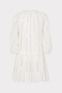 MILLY Cover-Ups-Valentine Lurex Stripe Coverup Dress White