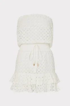 MILLY Jumpsuits & Rompers-Verity Cotton Eyelet Dress White
