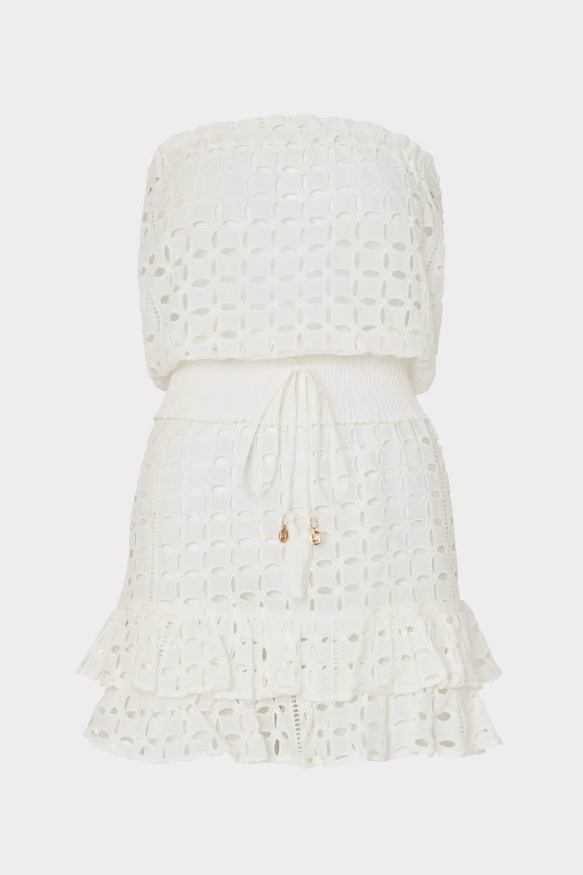MILLY Jumpsuits & Rompers-Verity Cotton Eyelet Dress White