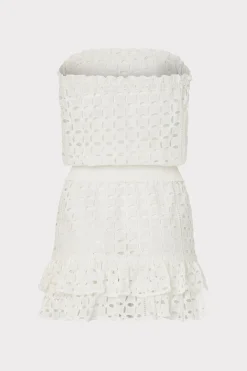MILLY Jumpsuits & Rompers-Verity Cotton Eyelet Dress White