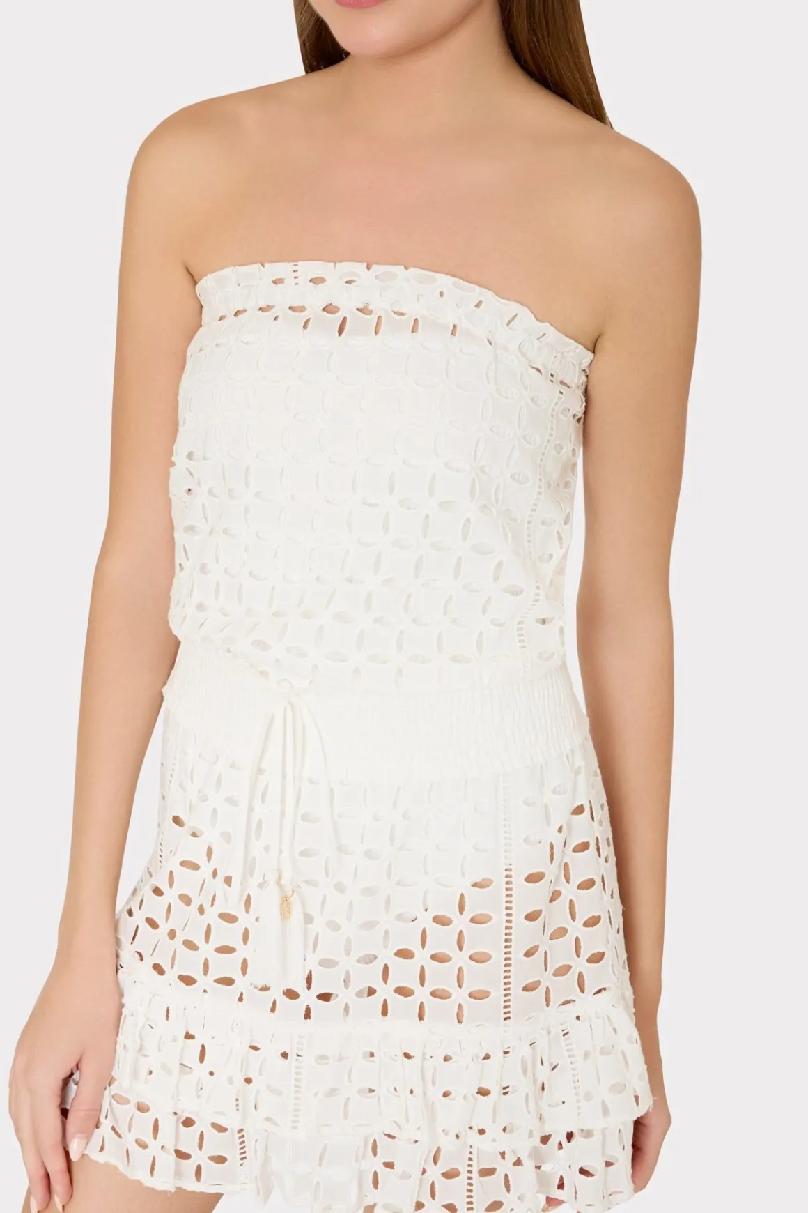 MILLY Cover-Ups-Verity Cotton Eyelet Dress White