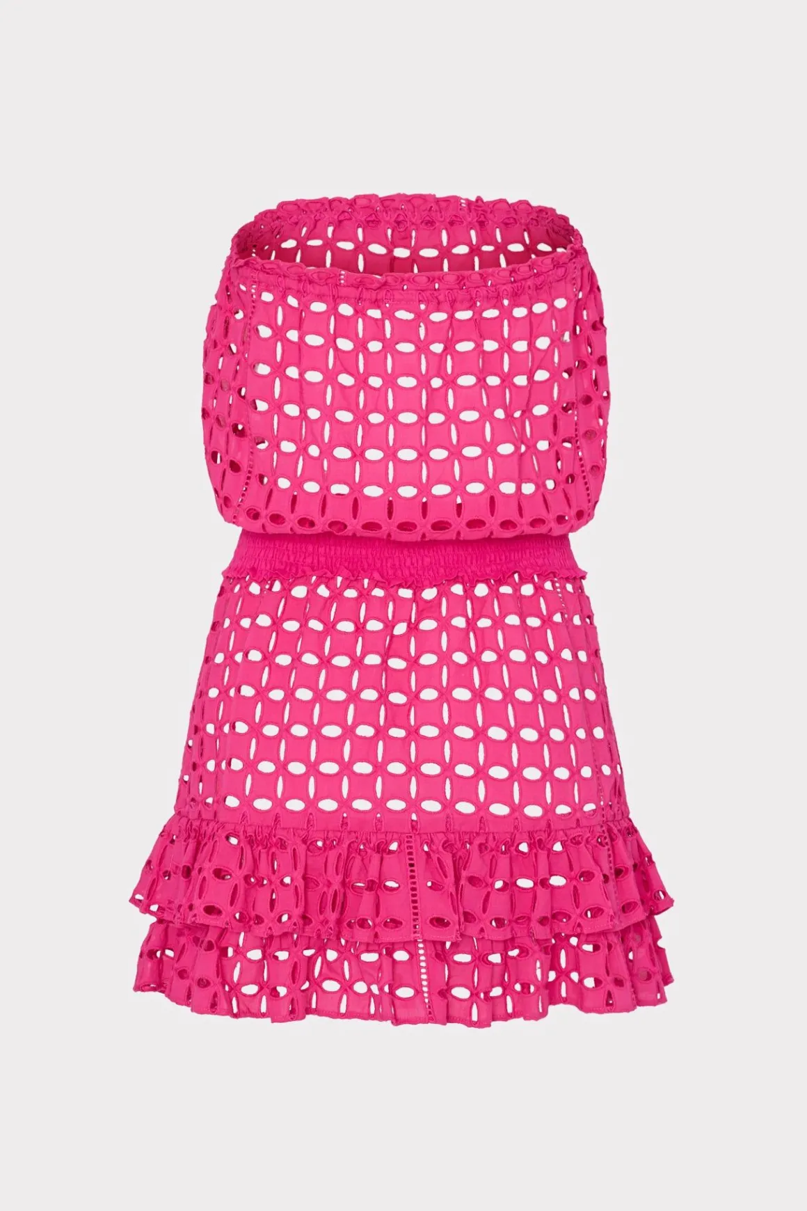 MILLY Jumpsuits & Rompers-Verity Cotton Eyelet Dress Pink