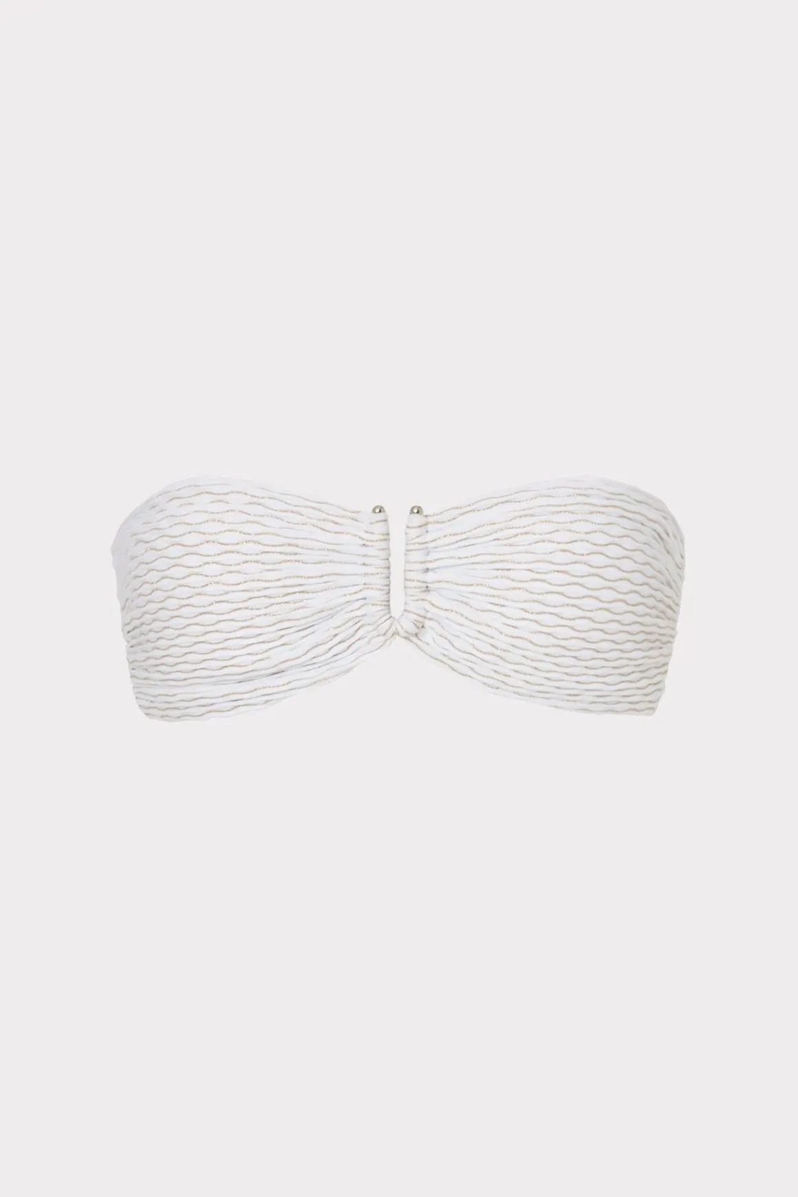 MILLY Bikinis-Verone Texture Waves Bandeau Top White
