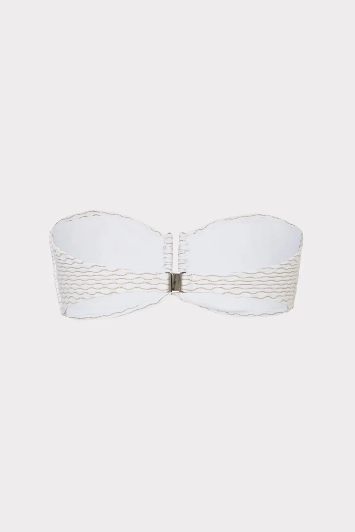 MILLY Bikinis-Verone Texture Waves Bandeau Top White