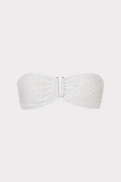MILLY Jumpsuits & Rompers-Verone Texture Waves Bandeau Top White