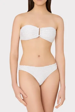 MILLY Jumpsuits & Rompers-Verone Texture Waves Bandeau Top White
