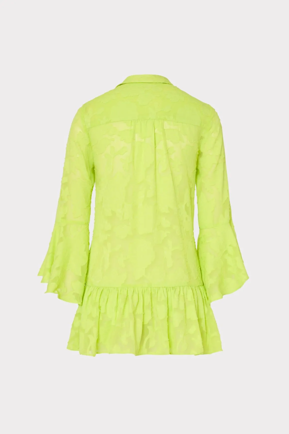 MILLY Jumpsuits & Rompers-Vierra Burnout Coverup Dress Neon Yellow