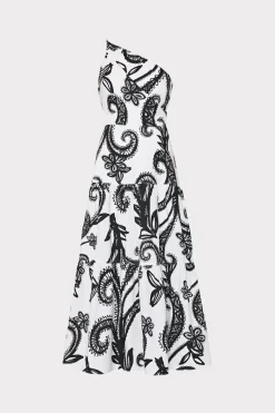 MILLY Jumpsuits & Rompers-Vintage Vine Poplin Dress Black/White