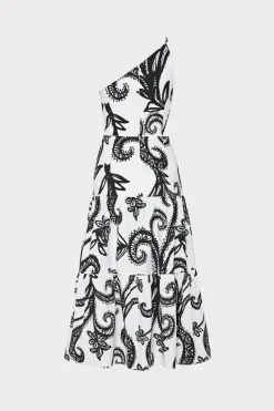 MILLY Jumpsuits & Rompers-Vintage Vine Poplin Dress Black/White
