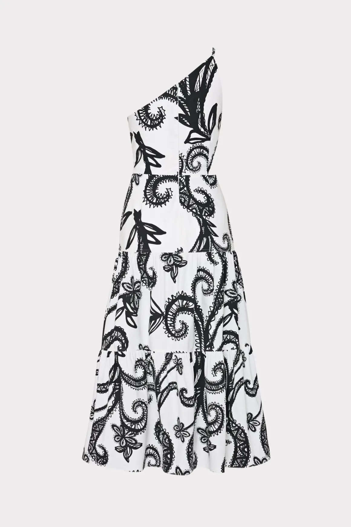 MILLY Sundresses-Vintage Vine Poplin Dress Black/White