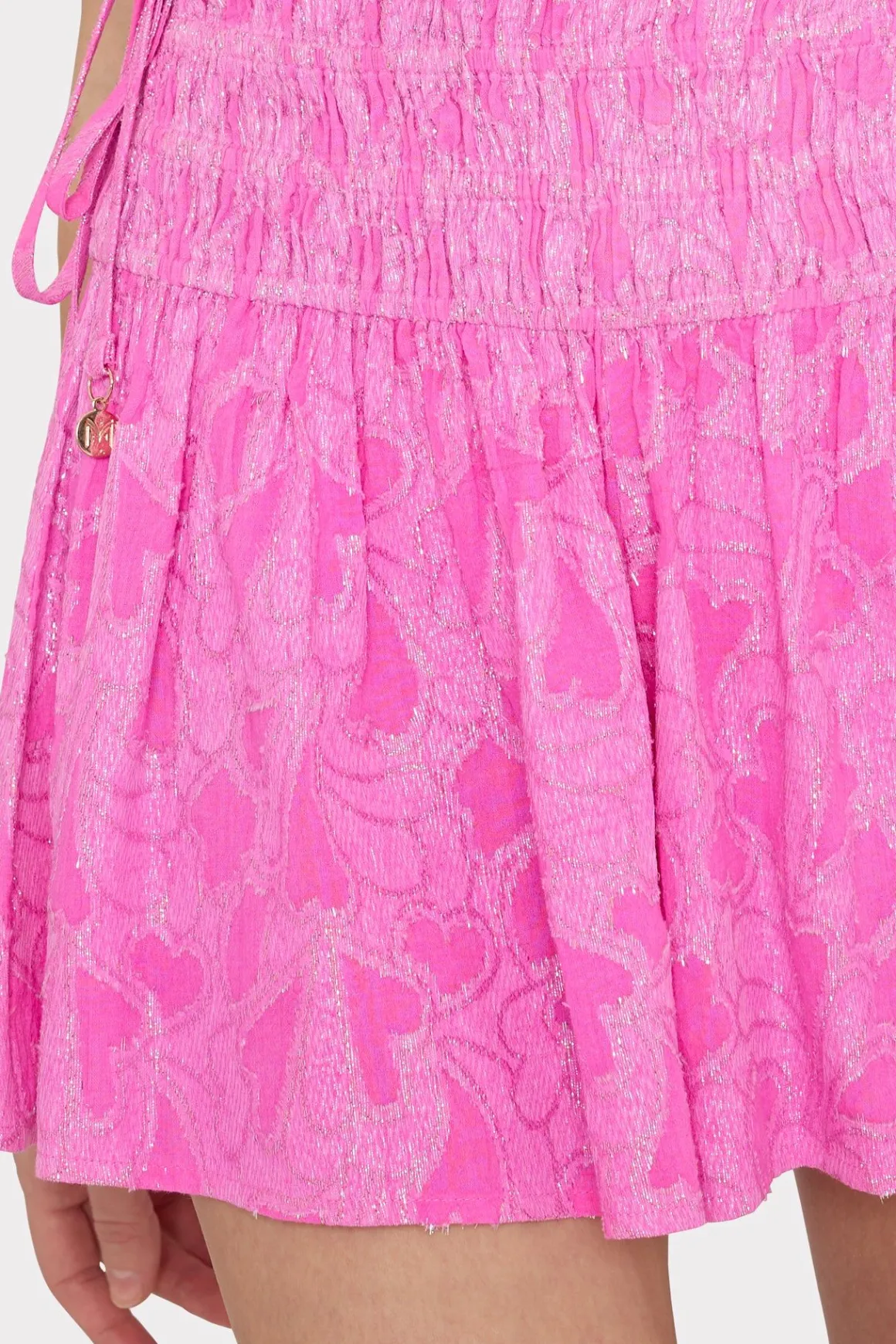 MILLY Cover-Ups-Wendy Lurex Jacquard Shorts Pink